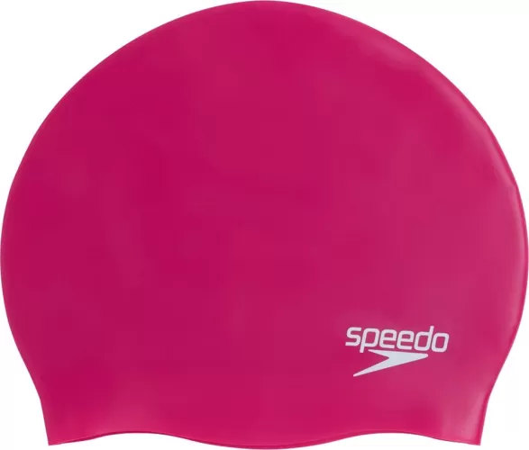 Speedo Plain Moulded Silicone Cap Swim Caps Adults - Electric Pink