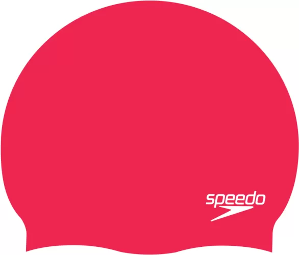 Speedo Plain Moulded Silicone Cap Swim Caps Adults - Phoenix Red