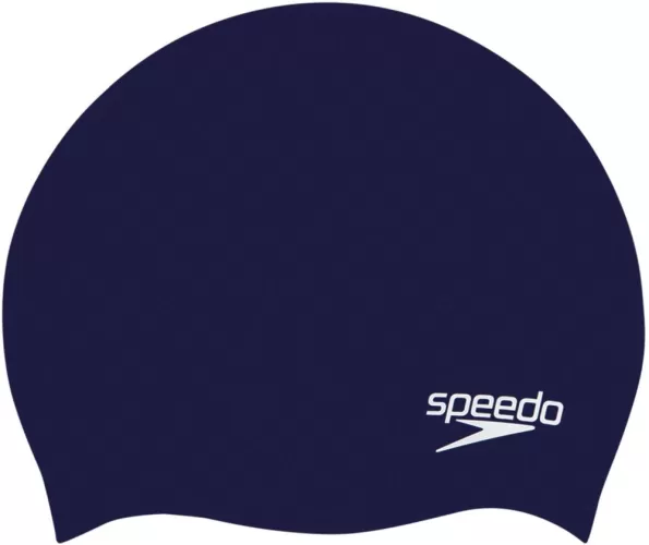 Speedo Plain Moulded Silicone Junior Swim Caps - Navy
