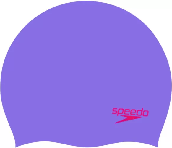 Speedo Plain Moulded Silicone Junior Swim Caps Junior - Lilac/Red