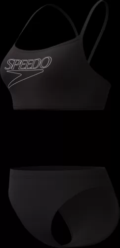 Speedo Endurance+ Logo Thin Strap 2pc Swimwear Female Adult - Anthracite