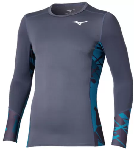 Mizuno Sport Virtual Body G5 Crew neck Apparel men - odyssey gray / capri breeze