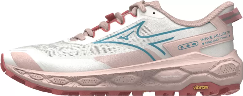 Mizuno Sport WAVE MUJIN 11 Trail Running - snow white/larkspur/faded rode