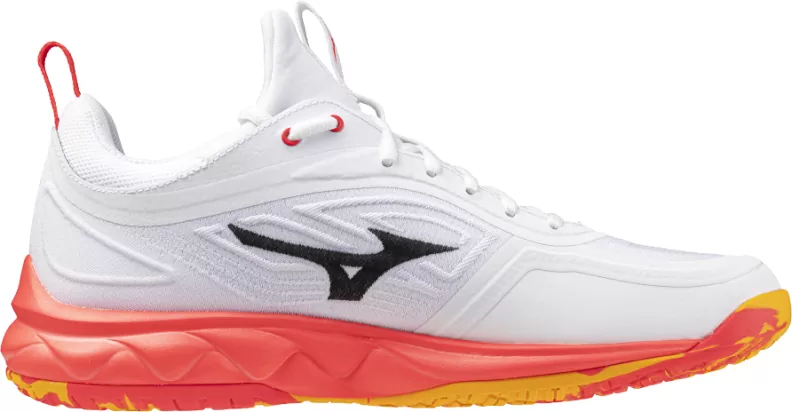 Mizuno Sport WAVE LUMINOUS 3 Volleyball - white/fiery coral 2/citrus