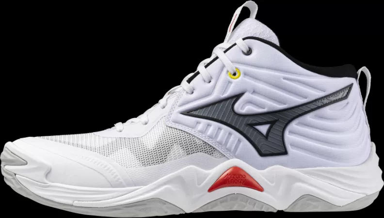 Mizuno Sport WAVE MOMENTUM ELITE MID Volleyball - white/black/fiery red
