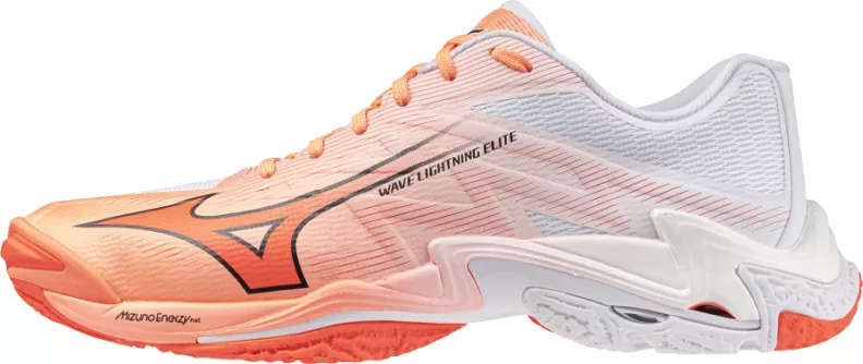 Mizuno Sport WAVE LIGHTNING ELITE Volleyball - flamingo coral/lava orange/whi