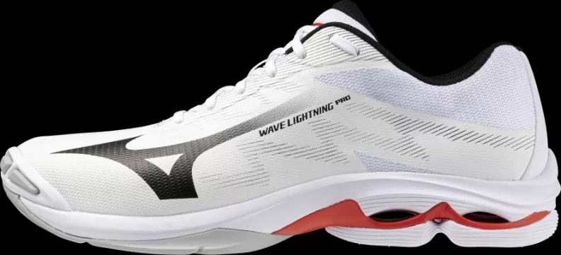 Mizuno Sport WAVE LIGHTNING PRO Volleyball - white/black/fiery red