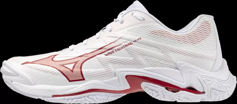 Mizuno Sport WAVE LIGHTNING ELITE Volleyball - white/rose elegance/lava falls