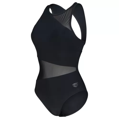 Arena Damen Arena Mesh Angle Swimsuit Vent Back B SCHWARZ