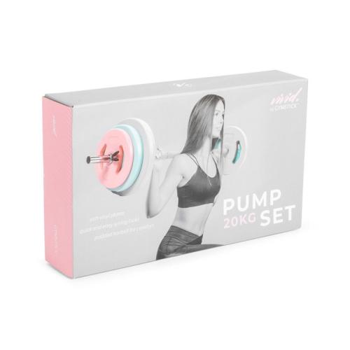 Preview: Gymstick Vivid-Pump Set (20 kg) - rose, grau, türkis