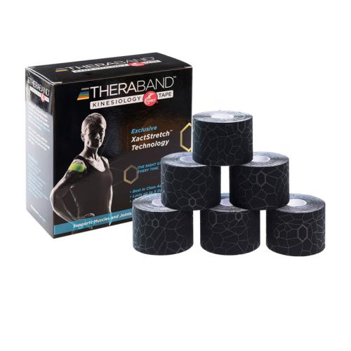 Preview: TheraBand Kinesiology Tape Rollen Set 5m x 5cm (6 St.) - (Black/ Black)