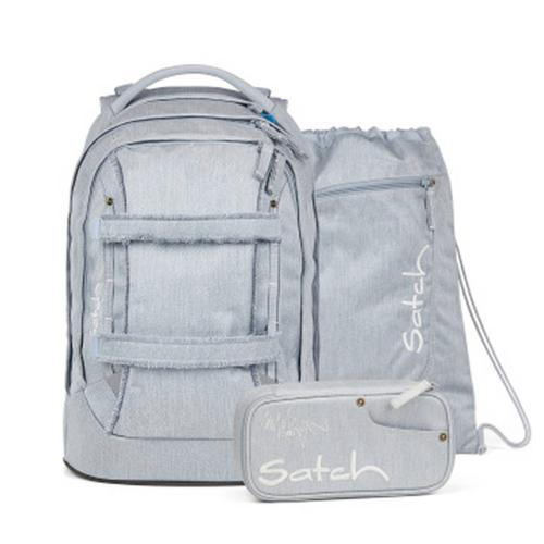Preview: Einzelstück satch Pack Schulrucksack 3-tlg. Set - washed blue