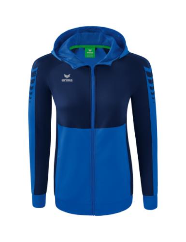 Preview: Erima Women's Six Wings Training Jacket with hood - new royal/new navy