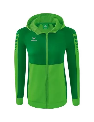 Erima Frauen Six Wings Trainingsjacke mit Kapuze - green/smaragd