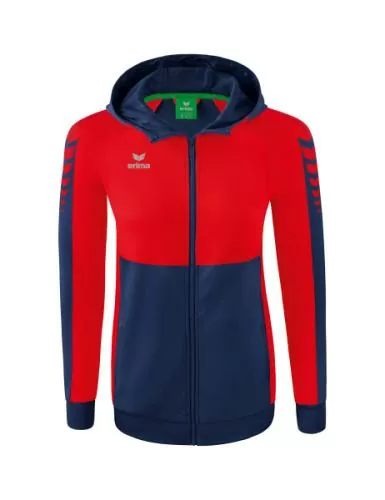 Erima Women's Six Wings Training Jacket with hood - new navy/red
