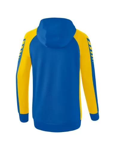 Erima Frauen Six Wings Trainingsjacke mit Kapuze - new royal/gelb