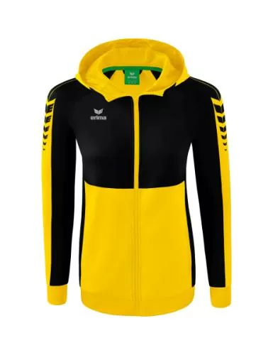Erima Frauen Six Wings Trainingsjacke mit Kapuze - gelb/schwarz