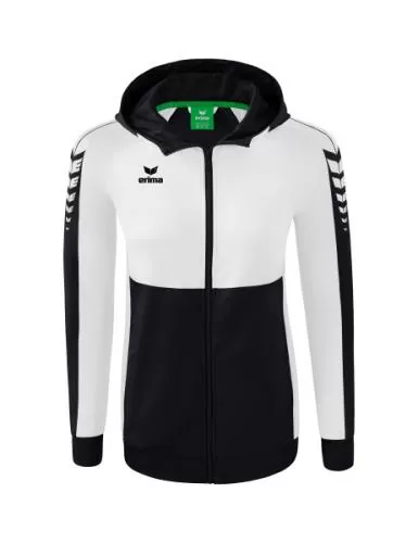 Erima Women's Six Wings Training Jacket with hood - black/white