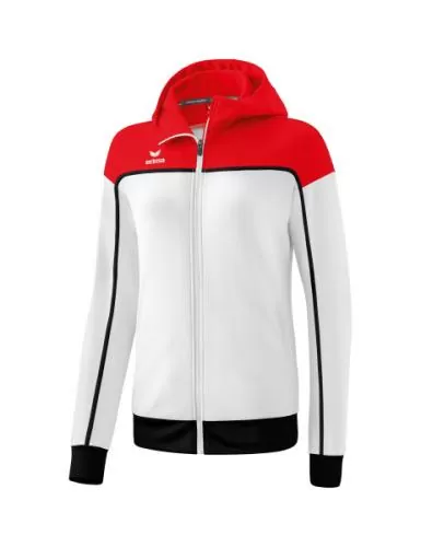Erima Frauen CHANGE by erima Trainingsjacke mit Kapuze - weiß/rot/schwarz