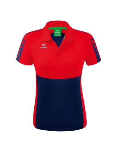 Preview: Einzelstück Erima Frauen Six Wings Poloshirt - new navy/rot