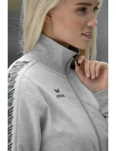 Erima Women's Essential Team Track Top Jacket - light grey marl/slate grey