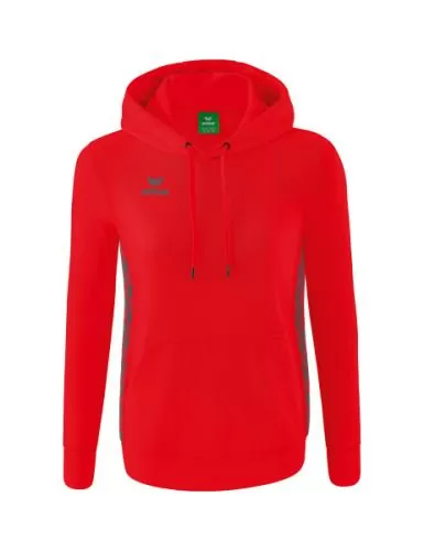 Erima Women's Essential Team Hoody - red/slate grey