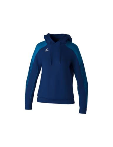 Preview: Erima Frauen EVO STAR Kapuzensweat - new navy/mykonos blue