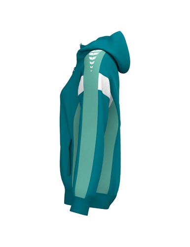 Preview: Erima Frauen CELEBRATE 125 Training Jacket with hood - tahitian blue/mint