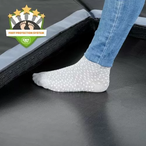 EXIT Dynamic ebenerdiges Trampolin mit Sicherheitsnetz - schwarz, 305x519cm
