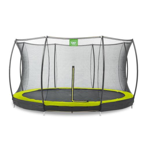 Preview: EXIT Silhouette ground trampoline ø366cm with safety net - green