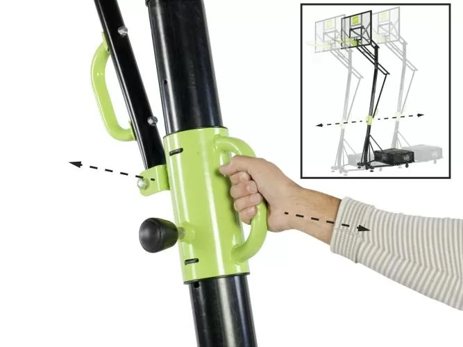 EXIT Galaxy portable basketball backboard on wheels - green/black