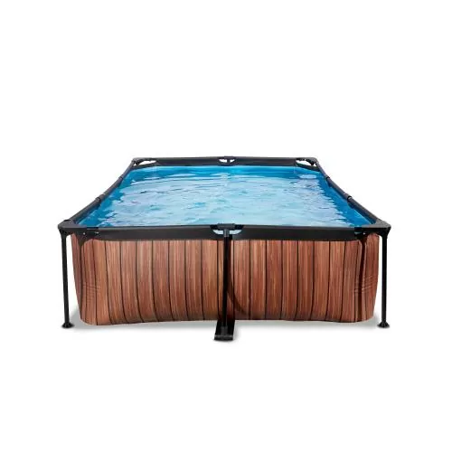 EXIT Wood Pool 300x200x65cm mit Filterpumpe - braun