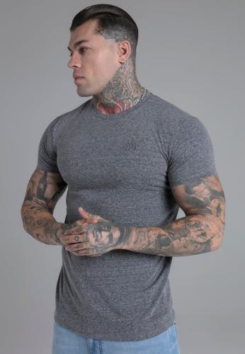 Preview: SikSilk T-Shirt Marl T-Shirt in Dark Grey - dark grey