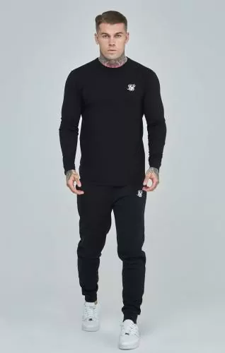 SikSilk T-Shirts Essentials Long Sleeve T-Shirt - schwarz