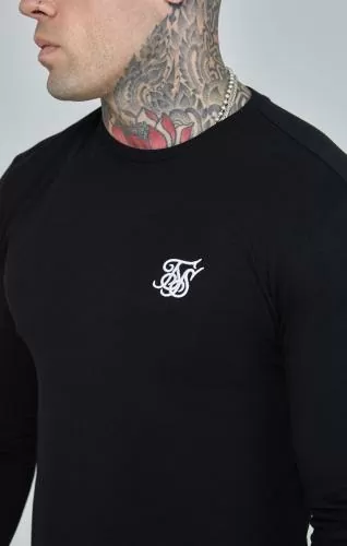 SikSilk T-Shirts Essentials Long Sleeve T-Shirt - schwarz