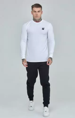 SikSilk T-Shirts Essentials Long Sleeve T-Shirt - white