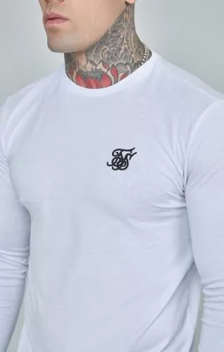 SikSilk T-Shirts Essentials Long Sleeve T-Shirt - white