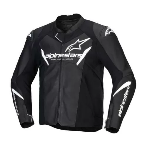 Alpinestars Faster V3 Leather Jacket - black white