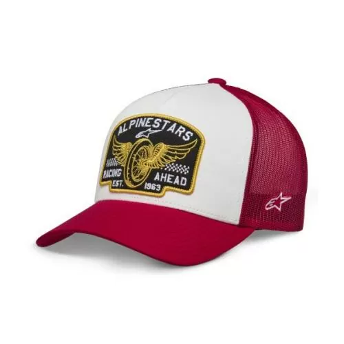 Alpinestars Heritage Patch Trucker Hat - white red