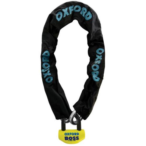 Oxford Boss46 16mm Lock & Chain 12mm x 1.5mt Black/Yellow - 