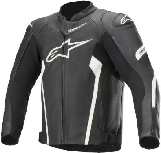 Alpinestars Faster V2 Leather Jacket - black white
