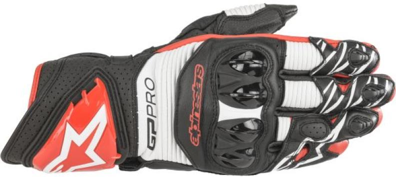 Alpinestars GP Pro R3 Leather Gloves - black white bright red
