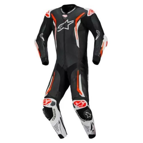Alpinestars GP Tech V5 One-piece Leather Suit - black white fluo red