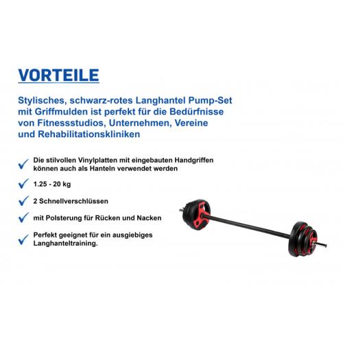 Preview: Gymstick Kunststoff Grip Pump Set - 20 kg, - schwarz