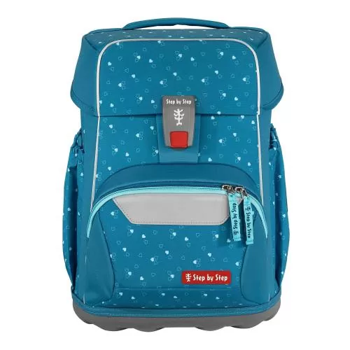 Step by Step Basis Schulranzen-Set „Blue Hearts“, 4-teilig