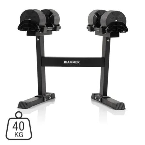 Preview: Hammer SmartLock Hantel-Set 40 kg Dumbbells And Weights - black