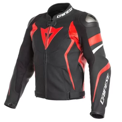 Dainese Leather jacket AVRO 4 - black matt-red-black