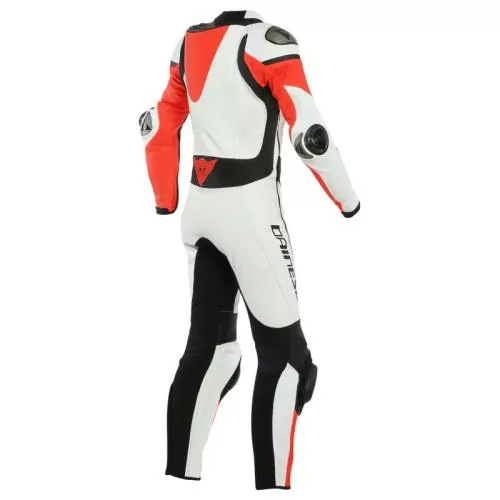 Dainese IMATRA Lady Leather suit 1pc perf. - white-red fluo-black
