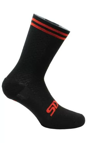 SIXS Kurze Socken MERINOS SOCKS - schwarz-rot