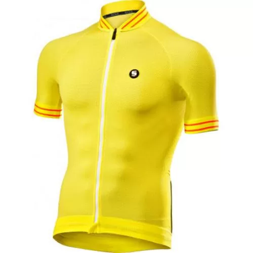 SIXS Fahrrad T-Shirt CLIMA JERSEY - gelb-weiss